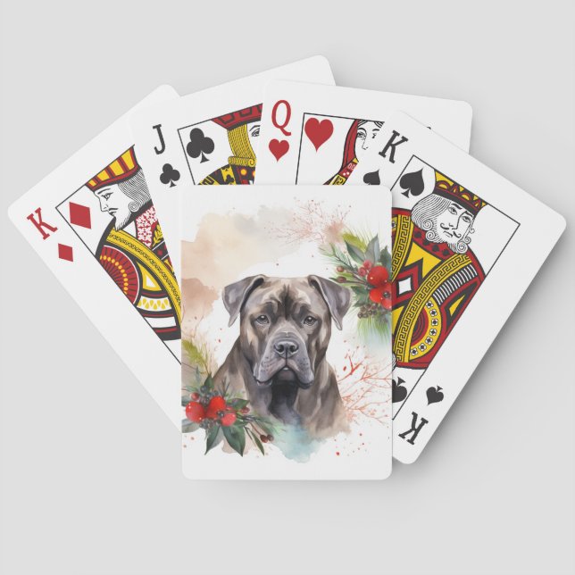 Jeu De Cartes Cane Corso Christmas Wreath Festive Pup (dos)