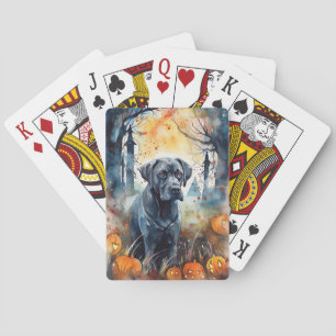 Jeu De Cartes Cane Corso Halloween avec citrouilles effrayantes