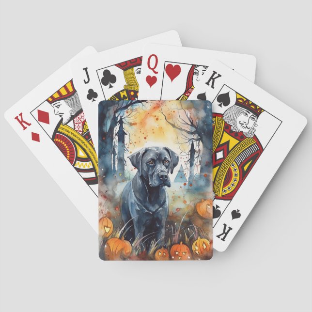 Jeu De Cartes Cane Corso Halloween avec citrouilles effrayantes (dos)