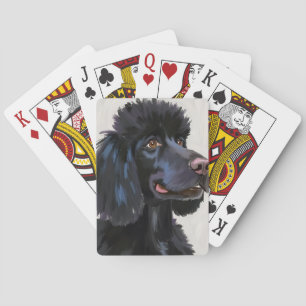 Jeu De Cartes Caniche noir Peinture aquarelle animal de compag