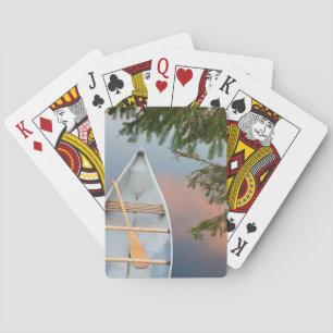 Jeu De Cartes Canot sur le lac au coucher du soleil, Canada