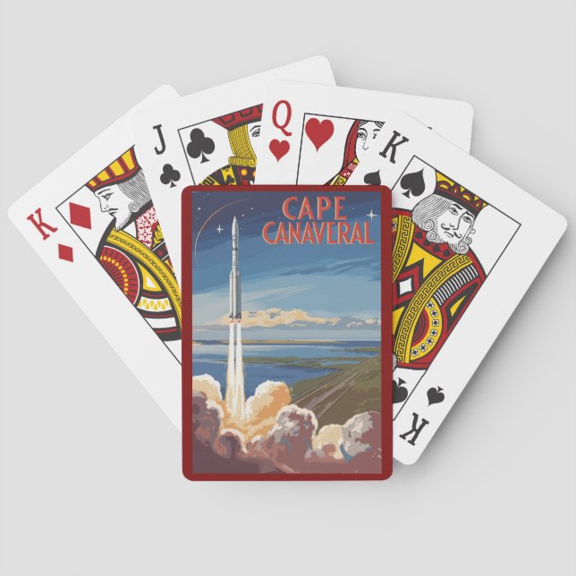 Jeu De Cartes Cape Canaveral Florida Peintre Voyage Art Retro (dos)