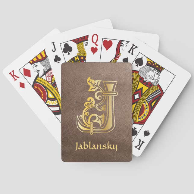 Jeu De Cartes Capitale décorative botanique médiévale J (dos)