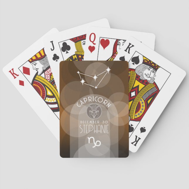 Jeu De Cartes Capricorn Personnalisé Anniversaire Zodiac - Desig (dos)