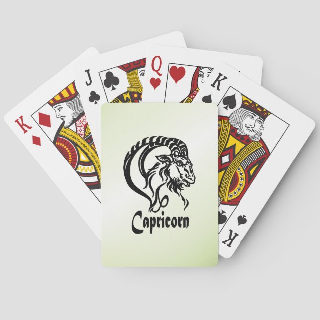 Jeu De Cartes Capricorne Chèvre de mer Zodiac vert (dos)