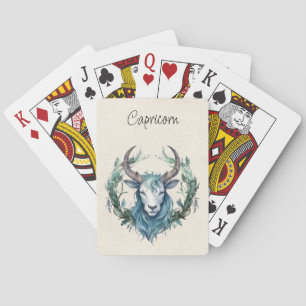 Jeu De Cartes Capricorne Chèvre Zodiac Aquarelle