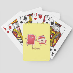 Jeu De Cartes Caractères de dessins animés sur le pain et la con