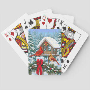 Jeu De Cartes Cardinaux et nourriciers d'oiseaux de Noël