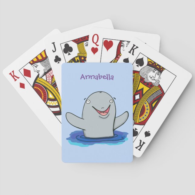Jeu De Cartes Caricature adorable de marsouin (dos)
