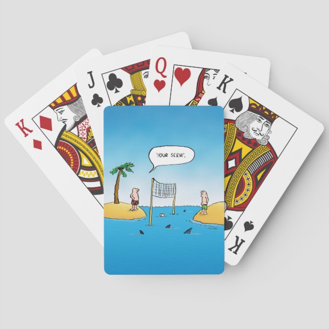 Jeu De Cartes Caricature amusante de Shark Volleyball (dos)