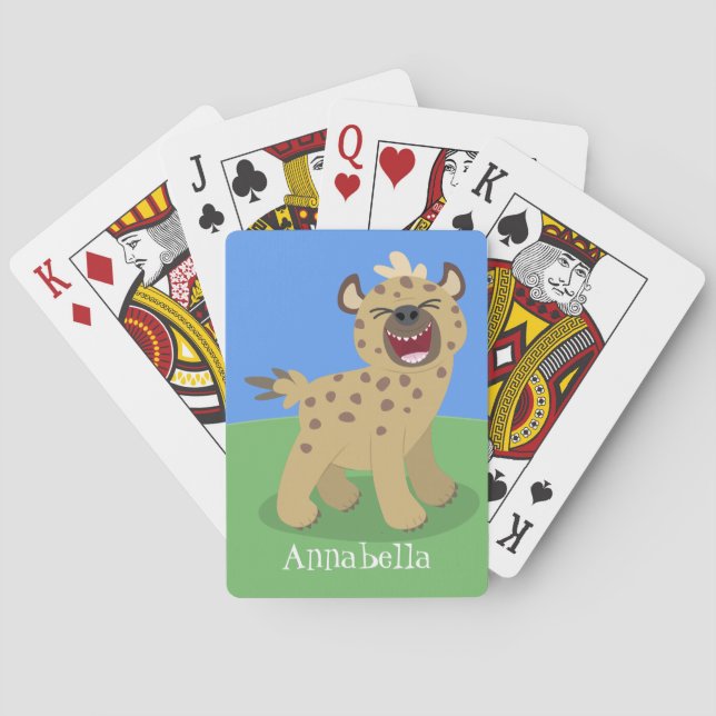 Jeu De Cartes Caricature amusante hyena riant illustration (dos)