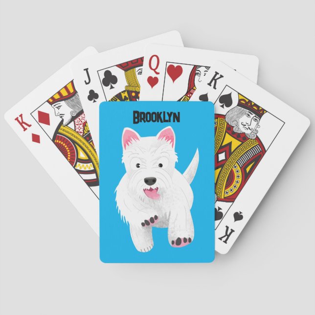 Jeu De Cartes Caricature blanche de terrier de l'ouest (dos)