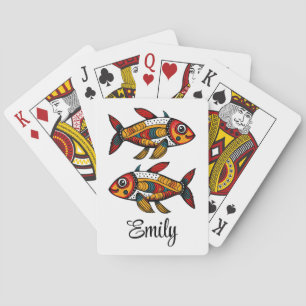 Jeu De Cartes Caricature colorée jolie décoration de poisson