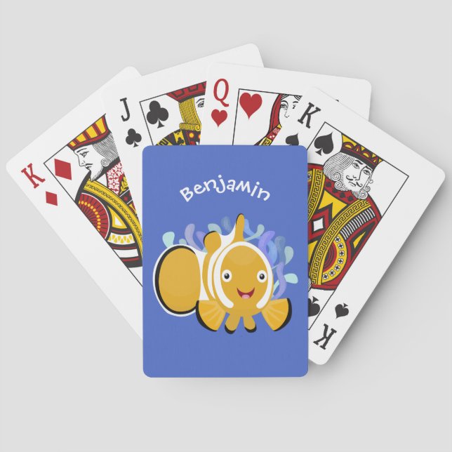 Jeu De Cartes Caricature d'anénome de poisson clown joli (dos)