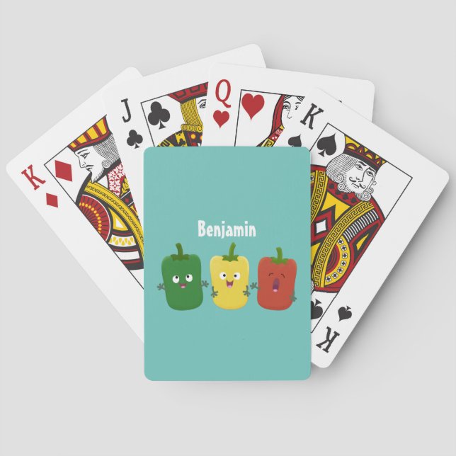 Jeu De Cartes Caricature de chant trio capsicum poivre clair (dos)