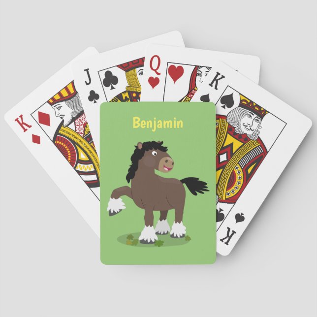 Jeu De Cartes Caricature de cheval de trait de Cute Clydesdale (dos)