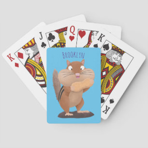 Jeu De Cartes Caricature de chipmunk à grosses joues mignonnes