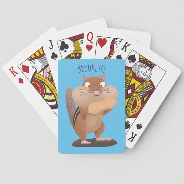 Jeu De Cartes Caricature de chipmunk à grosses joues mignonnes (dos)