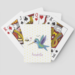 Jeu De Cartes Caricature de colibri d'abeille mignonne