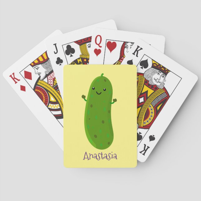Jeu De Cartes Caricature de cornichon joyeux (dos)