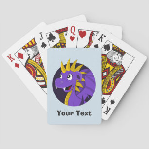 Jeu De Cartes Caricature de dragon violet personnalisé Jouer aux