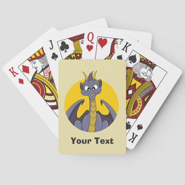Jeu De Cartes Caricature de dragon violet personnalisé Jouer aux (dos)