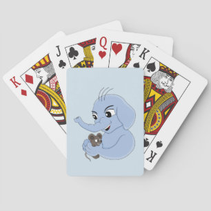 Jeu De Cartes Caricature de garçon d'éléphant mignon jouant aux 