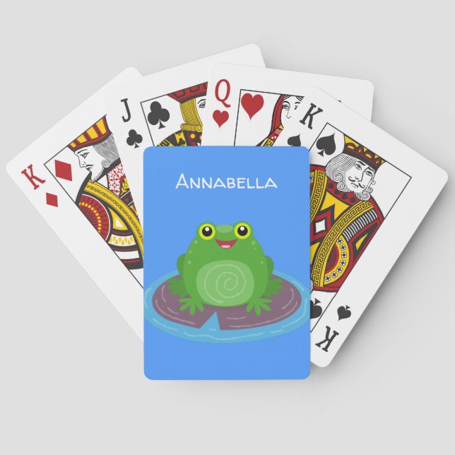 Jeu De Cartes Caricature de grenouille verte mignonne (dos)