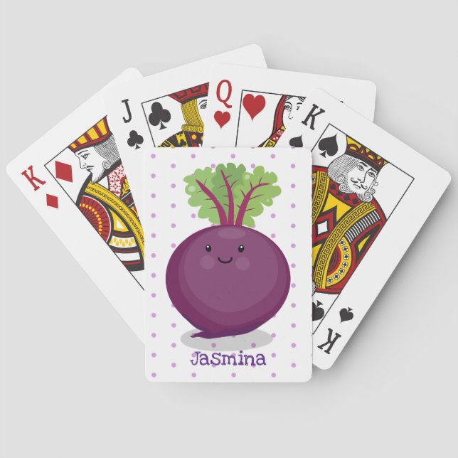 Jeu De Cartes Caricature de la cuisine à la racine de betterave  (dos)