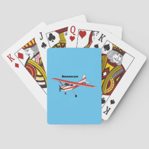 Jeu De Cartes Caricature de l'avion à train de vélo