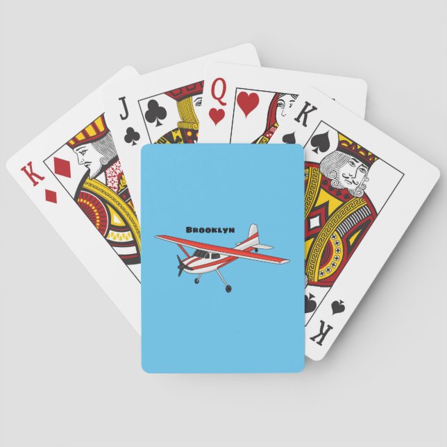 Jeu De Cartes Caricature de l'avion à train de vélo (dos)
