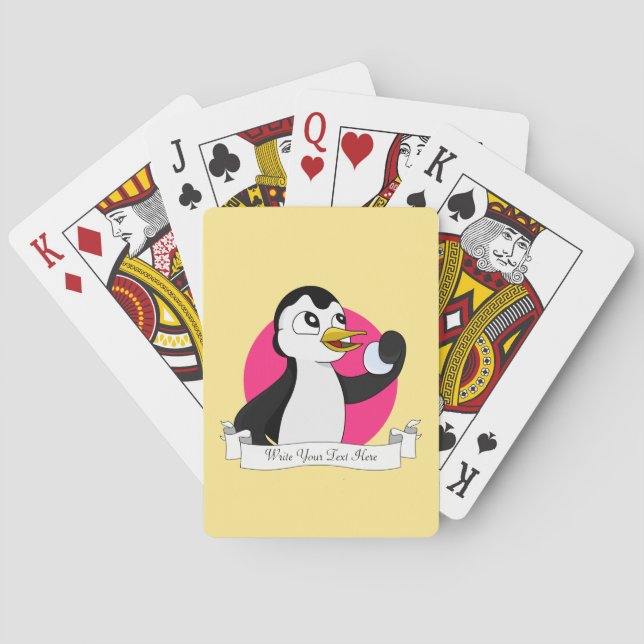 Jeu De Cartes Caricature de pingouin mignon (dos)