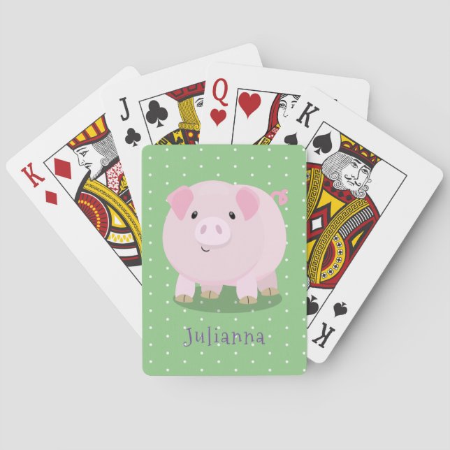 Jeu De Cartes Caricature de porc mignon rose pot vendue (dos)