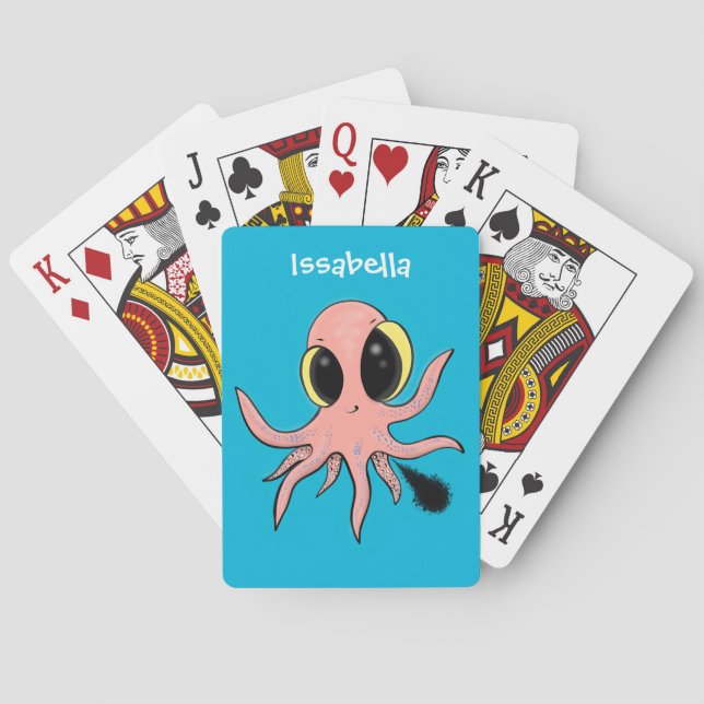 Jeu De Cartes Caricature de poulpe de bébé mignonne et cheeky (dos)