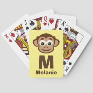 Jeu De Cartes Caricature de singe mignon sur mesure jouer aux ca