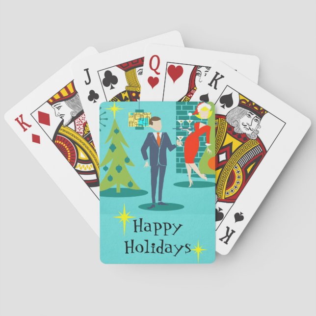 Jeu De Cartes Caricature de vacances Retro Couple Jouer Cartes (dos)