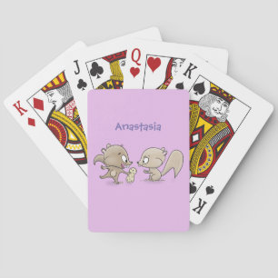 Jeu De Cartes Caricature d'écureuils marrants