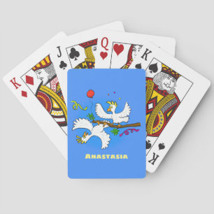 Jeu De Cartes Caricature d'oiseaux de cockatoo amusante