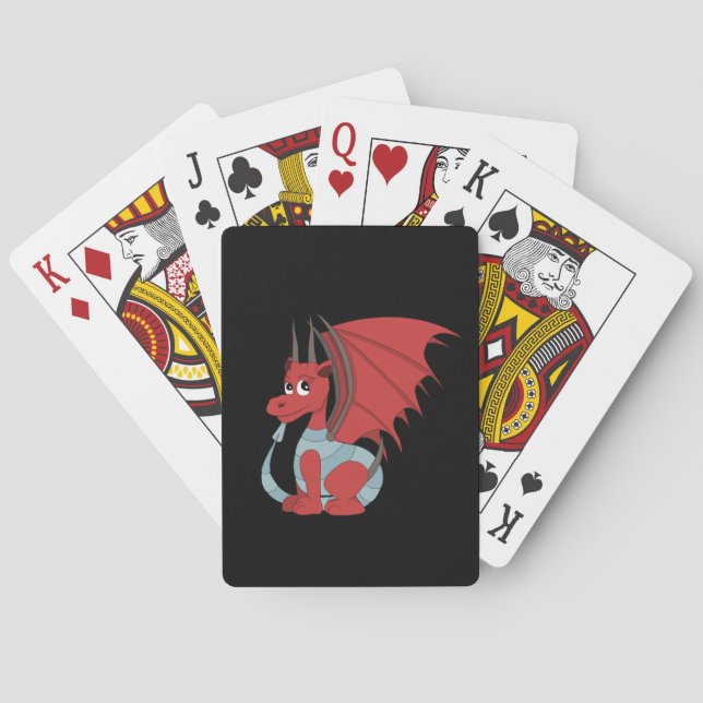 Jeu De Cartes Caricature Dragon Rouge (dos)