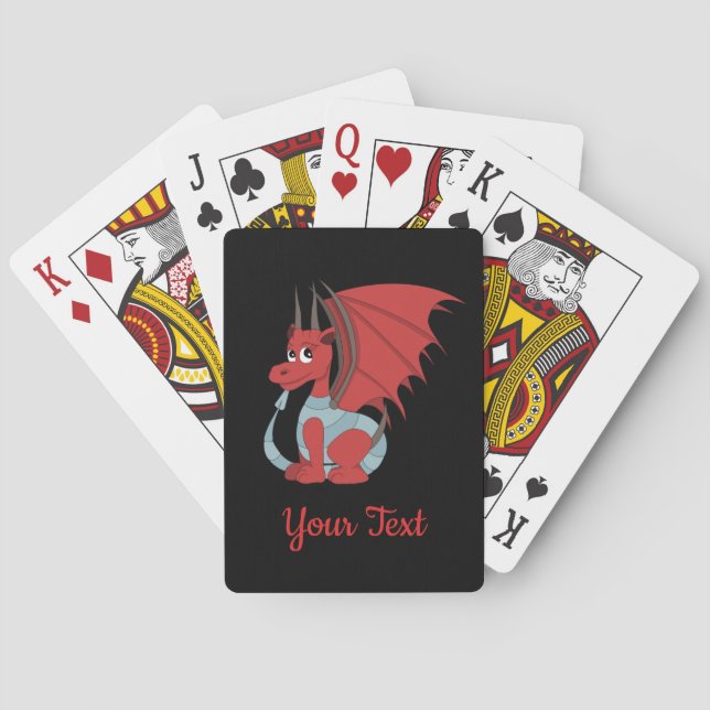 Jeu De Cartes Caricature Dragon Rouge Jouer aux cartes (dos)