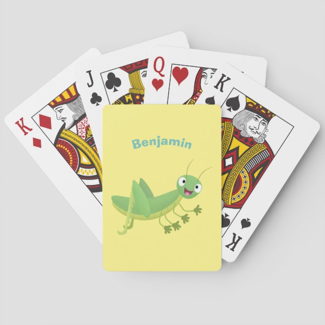 Jeu De Cartes Caricature d'une pâtisserie joyeux verte (dos)