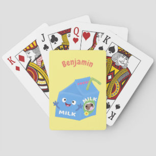 Jeu De Cartes Caricature en carton de lait joyeux