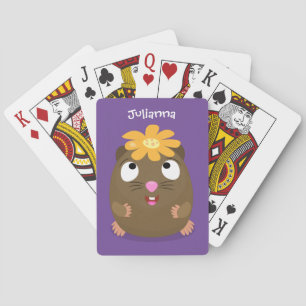 Jeu De Cartes Caricature joyeuse de cobaye mignonne