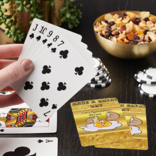 Jeu De Cartes caricature personnage oeuf frit avec grand sourire