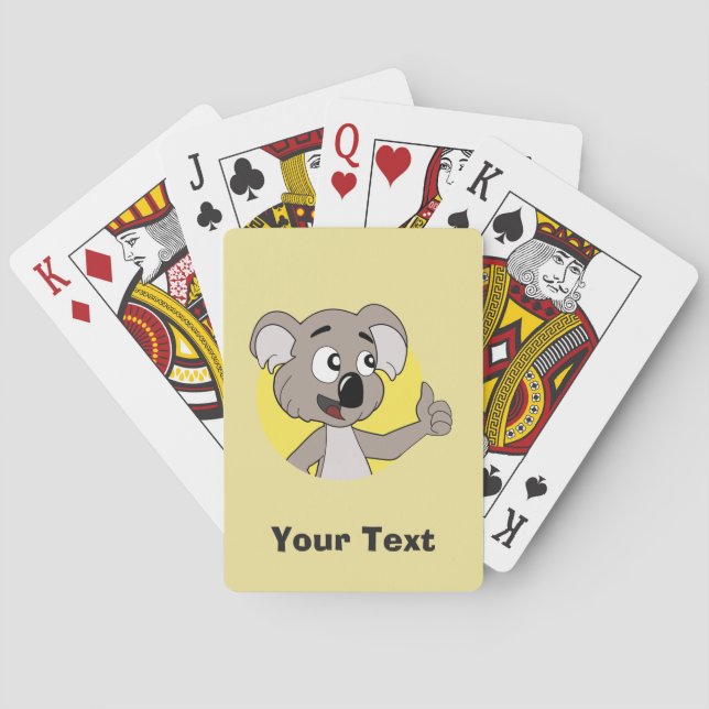 Jeu De Cartes Caricature personnalisée de l'ours Koala Jouer aux (dos)