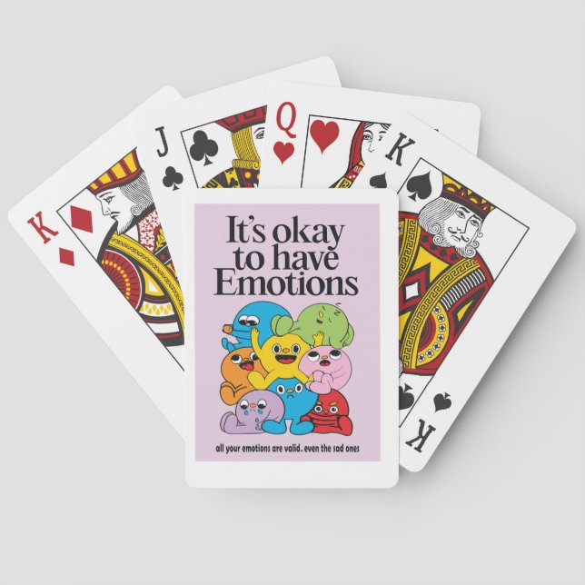 Jeu De Cartes caricatures mignonnes avec un visage et des émotio (dos)
