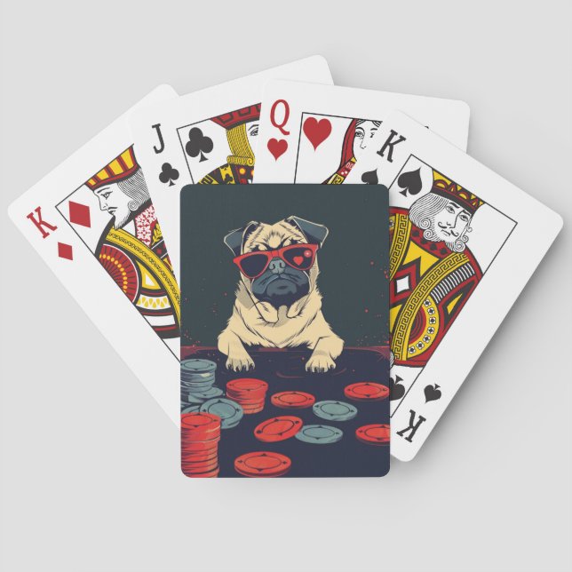Jeu De Cartes Carlin avec chips de poker (dos)
