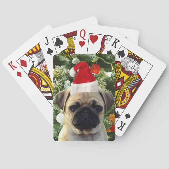 Jeu De Cartes Carlin Chien Chien Chien de Noël Arbre de Noël Orn (dos)
