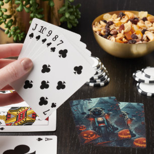 Jeu De Cartes Carlin équitation moto Halloween effroi