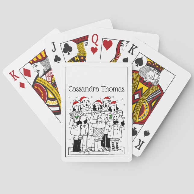 Jeu De Cartes Caroleurs de Noël avec Noël de neige (dos)